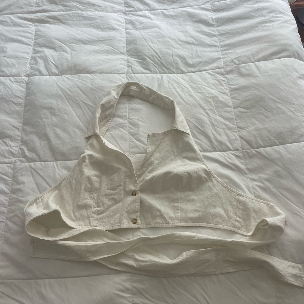 Free People Cream Halter Top